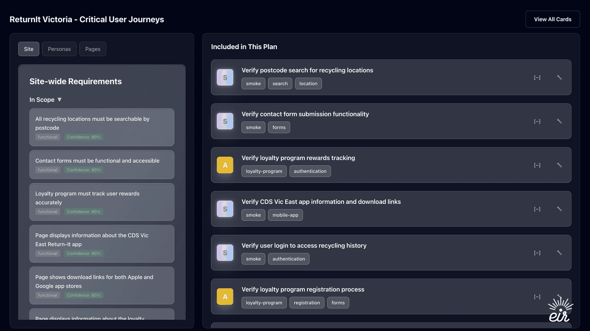 Test Generation Interface